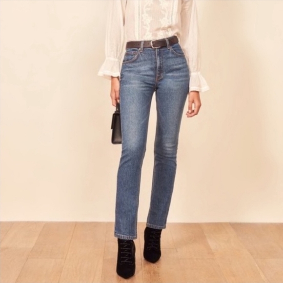 Reformation Jeans Stevie Ultra High Rise Jean Women's 26 Blue Perth Medium Wash - Picture 1 of 14